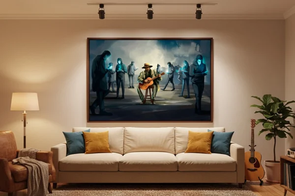 While My Guitar Gently Weeps – Interior Mockup